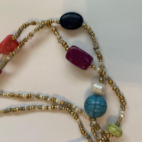 Chico’s NWT Necklace Multi Color Stones 17″ - Picture 7 of 12